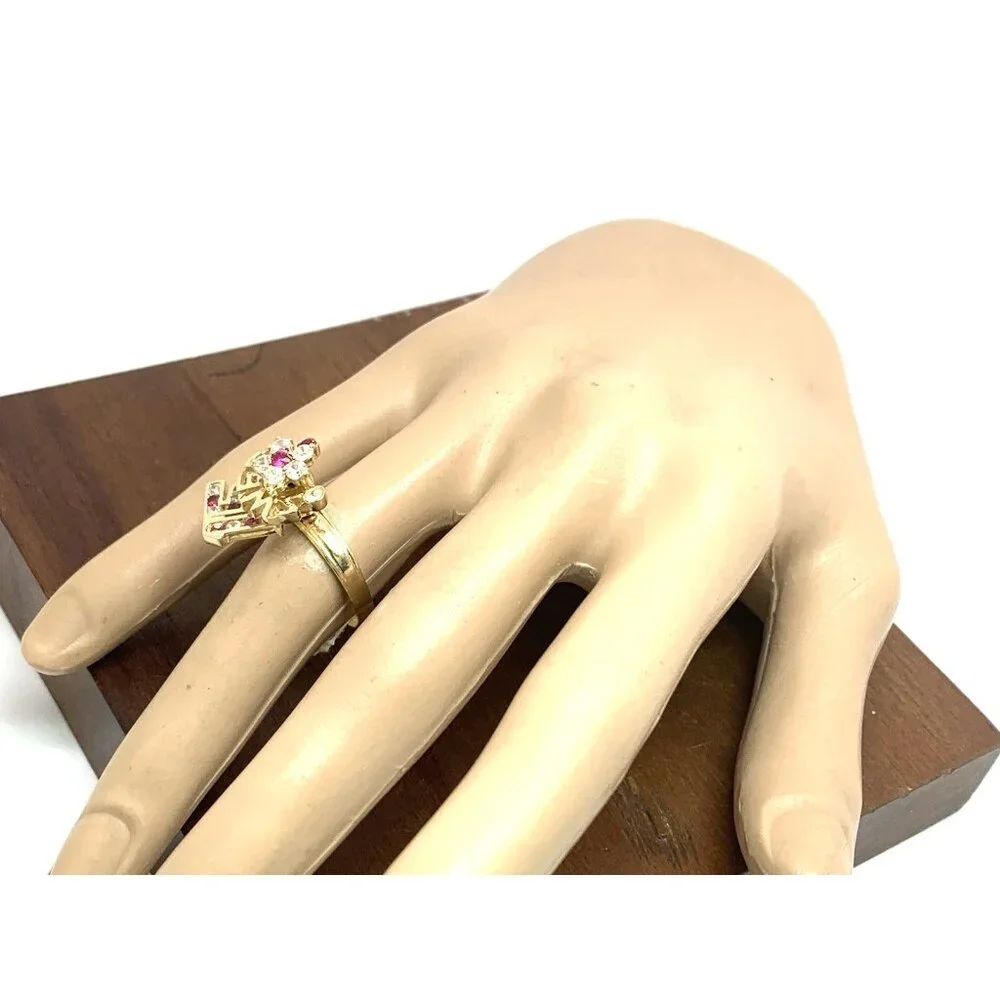 Sweet 15 Birthday Ring Gemstone 14k Yellow Gold Estate Jewelry Women's Size 6.5